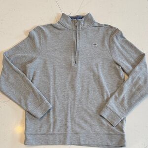 Vineyard Vines Boys Light Gray Quarter Zip